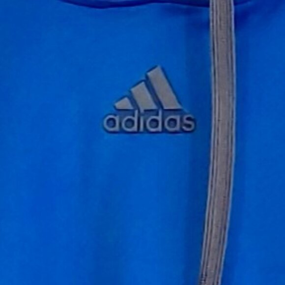 Adidas Blue Hoodie with Gray Drawstrings - Picture 2 of 10